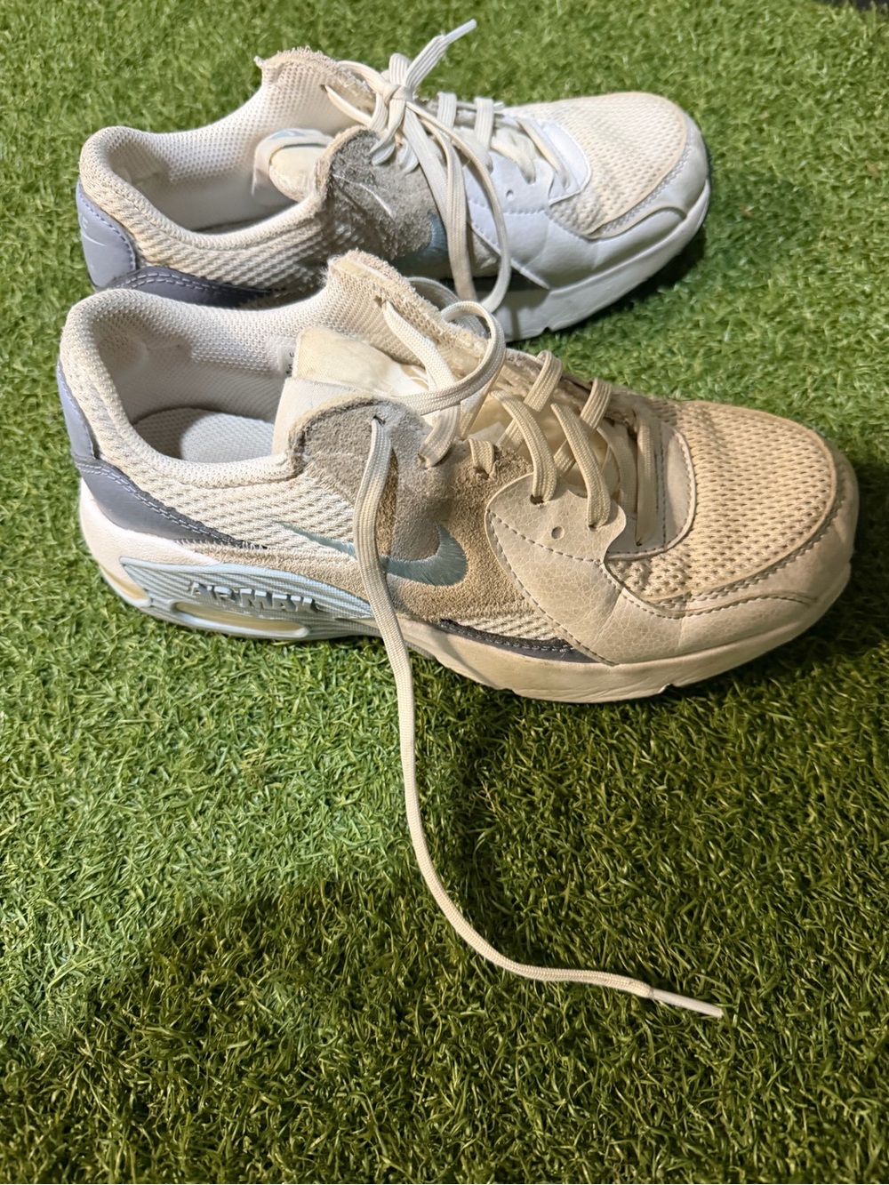 Nike Off-White and Light Blue Athletic Sneakers